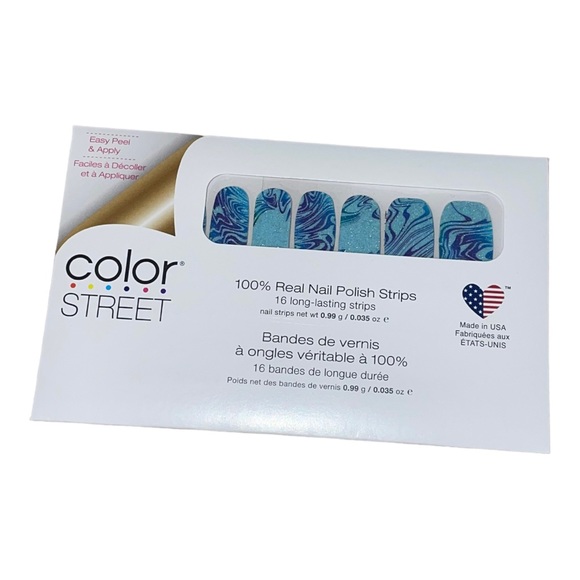 Color Street THINK YOU’RE SLICK Blue & Purple Ombré Glitter Paint Swirl Set - Picture 2 of 8